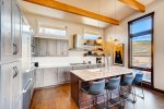 Gourmet kitchen with extra seating
